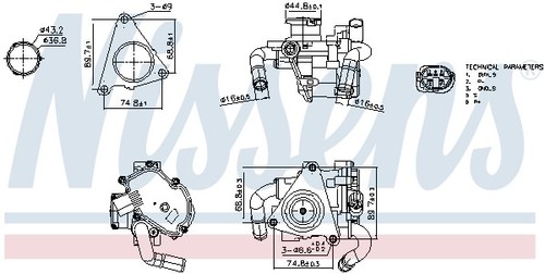 Nissens 98404 agr ventil für - agr-ventil,